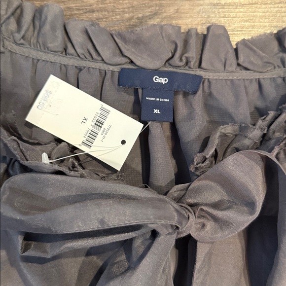 Gap Gray Sleeveless Silk Blend Ruffle Dress Size XL - Picture 6 of 7